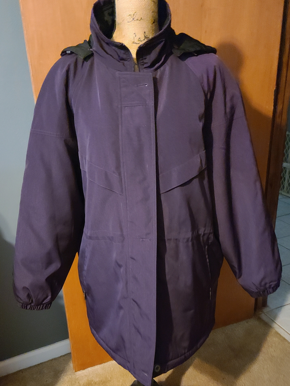 Women's Purple Hooded Parka Jacket